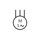 Three-phase electric motor symbol