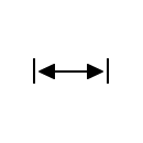 Symbol of the force or limited movement in both directions