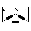 Three-phase, Delta connection symbol