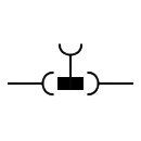 Male with male connection socket symbol