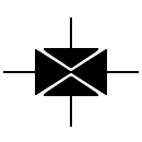 Splice of four fiber optic cables symbol
