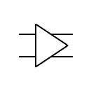 Amplifier two lines symbol