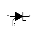 Symbol of Reverse conducting thyristor, N channel gate controlled by anode