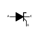 Symbol of Reverse conducting thyristor, P channel gate controlled by cathode