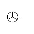 Mechanical control handwheel symbol
