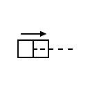 Symbol of the device activated by pneumatic or hydraulic power