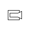 Symbol of Video head drum, 3 heads for read, write and erase / Rotating head symbol