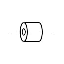 Ferrite ring on a wire symbol