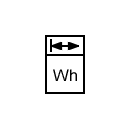 Symbol of the energy meter, has energy in both directions