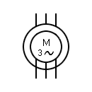 Three-phase motor with wound rotor symbol