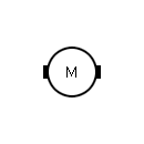 Electric motor with terminals symbol