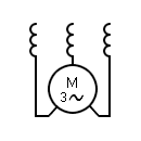 Three-phase series motor symbol