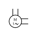 Symbol of the induction motor single-phase with access to winding
