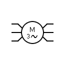 Three-phase electric motor symbol