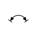 Limited bidirectional circular motion in both directions symbol