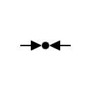 Effect or action in both directions to a reference symbol