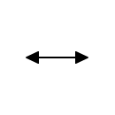 Force or bidirectional linear motion symbol
