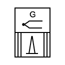 Symbol of the thermoelectric generator with combustion heat source