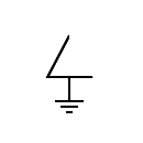 3-phase winding, open delta grounded connection symbol