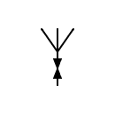 Symbols of transmitting and receiving antenna for not-simultaneous reception