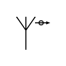 Symbol of antenna with circular polarization