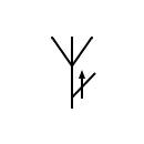 Antenna with direction of radiation variable in elevation symbol