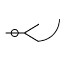  Symbol of horn reflector antenna with circular waveguide feede