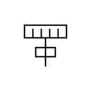 Symbol of the rectangular slot antenna with feeder