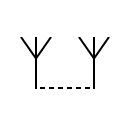 Symbols of wireless link between antennas