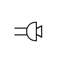 Transmitter or microphone symbol