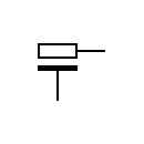 Capacitor with resistors in series symbol