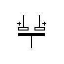 Multiple electrolytic capacitor symbol