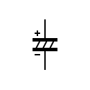 Polarized capacitor symbol