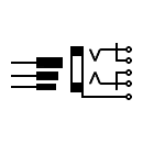 Three-pole jack connection symbol