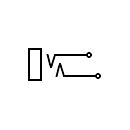 Three-conductor / Jack socket bipolar symbol