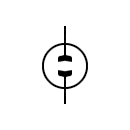 Non-polarized male connector symbol