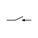 Symbol of the step switch with momentary closure when toggles its control device