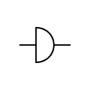 Logic buffer gate symbol, DIN system