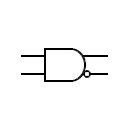 Symbol of logic gate that functions as an AND and a NAND
