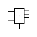 Decadic decimal coded binary counter, BCD symbol