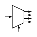 1 input 4-output demultiplexer symbol