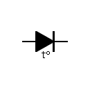 Thermal diode / Temperature sensitive diode symbol