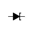 Tunnel rectifier diode symbol