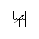 Single phase autotransformer with adjustable voltage / Variable autotransformer symbol