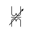 Symbol of the single-phase transformer with continuous current regulation