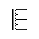 Autotransformer with iron core symbol