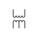 Symbol of the single-phase transformer with a shunt winding