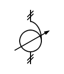 Single phase autotransformer with adjustable voltage symbol