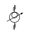 Three-phase transformer with regulation of induction symbol