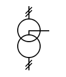 Symbol of the single-phase transformer with a winding bypass intermediate